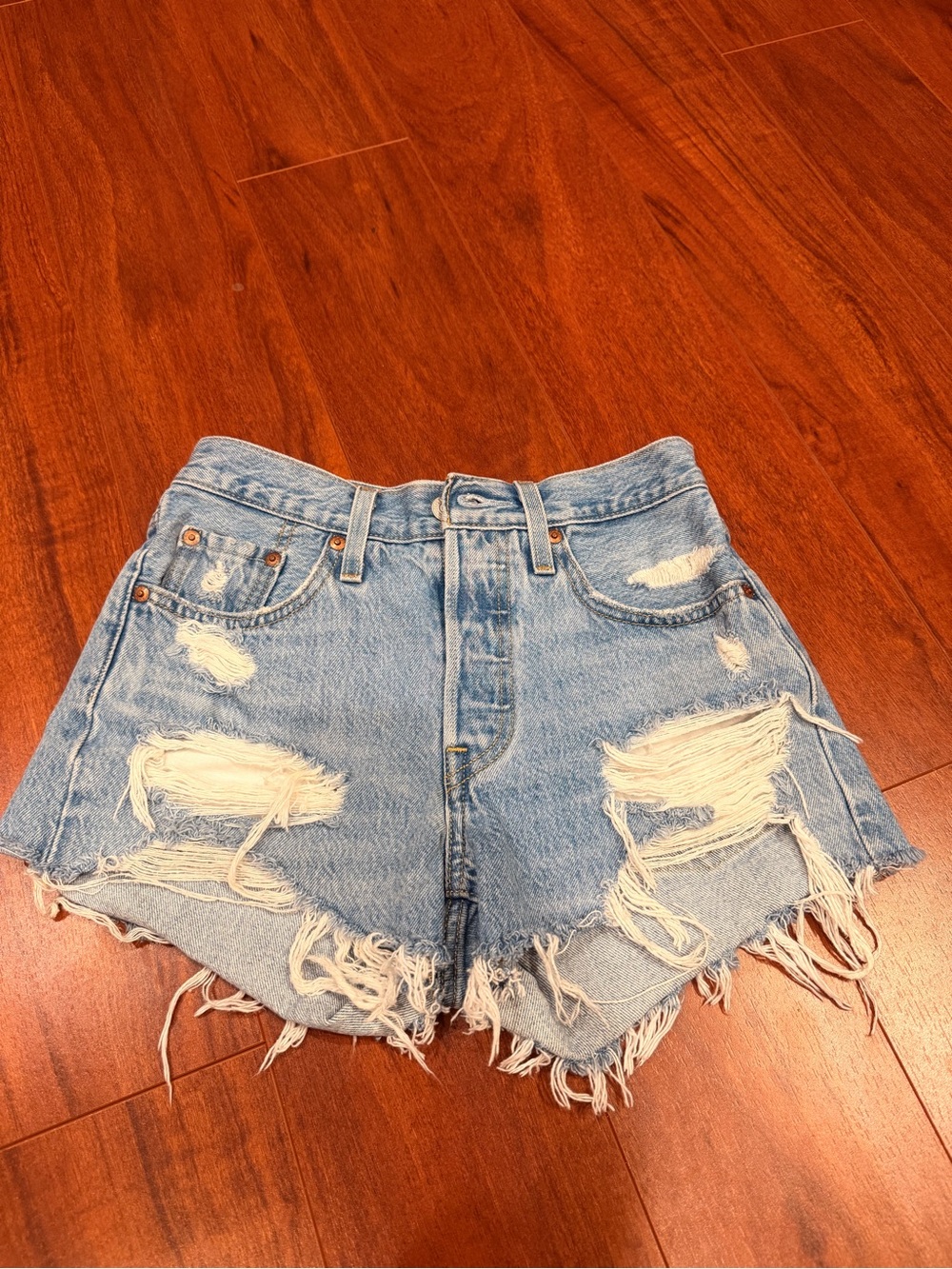 Levi's Light Blue Denim Jeans with Gold Stitching